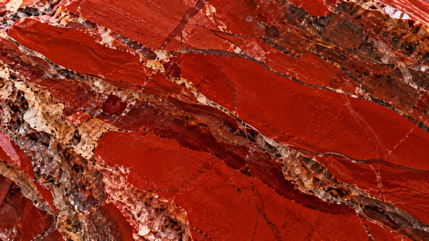 Detalle de la textura y color natural del jaspe rojo