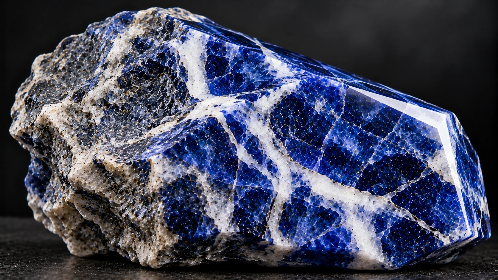 Piedra sodalita natural azul